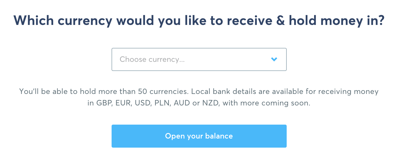 TransferWise Opening A New Balance